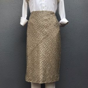 Ralph Lauren Gold Sequin Pencil Skirt Size 4